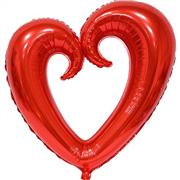 Krmz Renk i Bo Kalp Folyo Balon byk, Toptan Sat